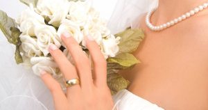 woman with wedding flower