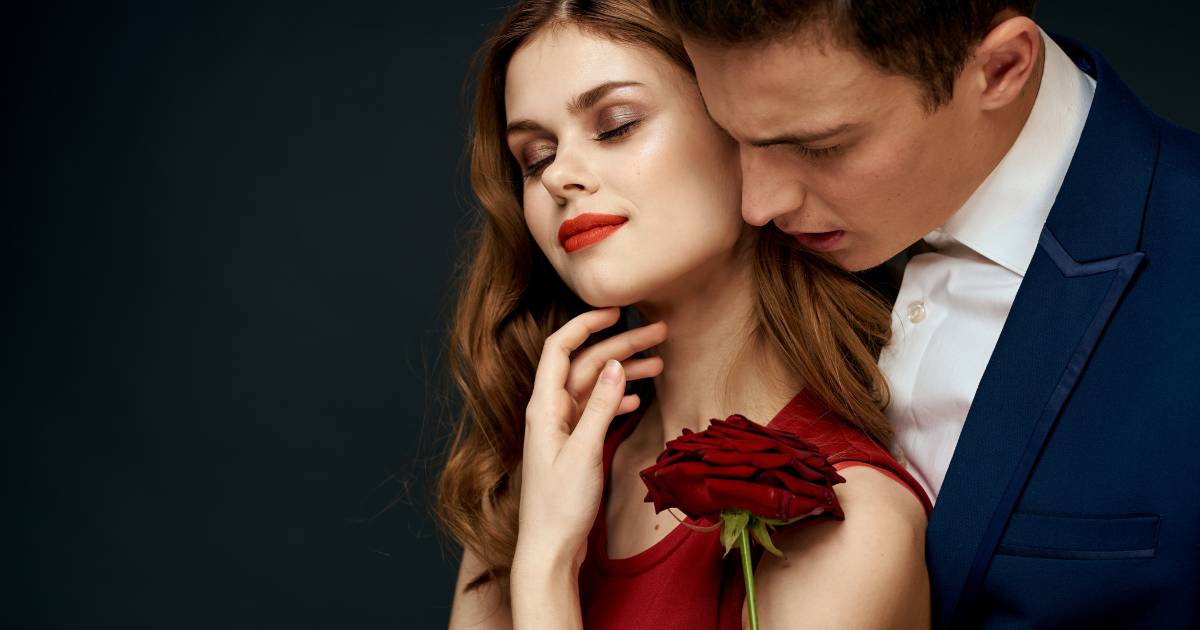 Man and woman date romance