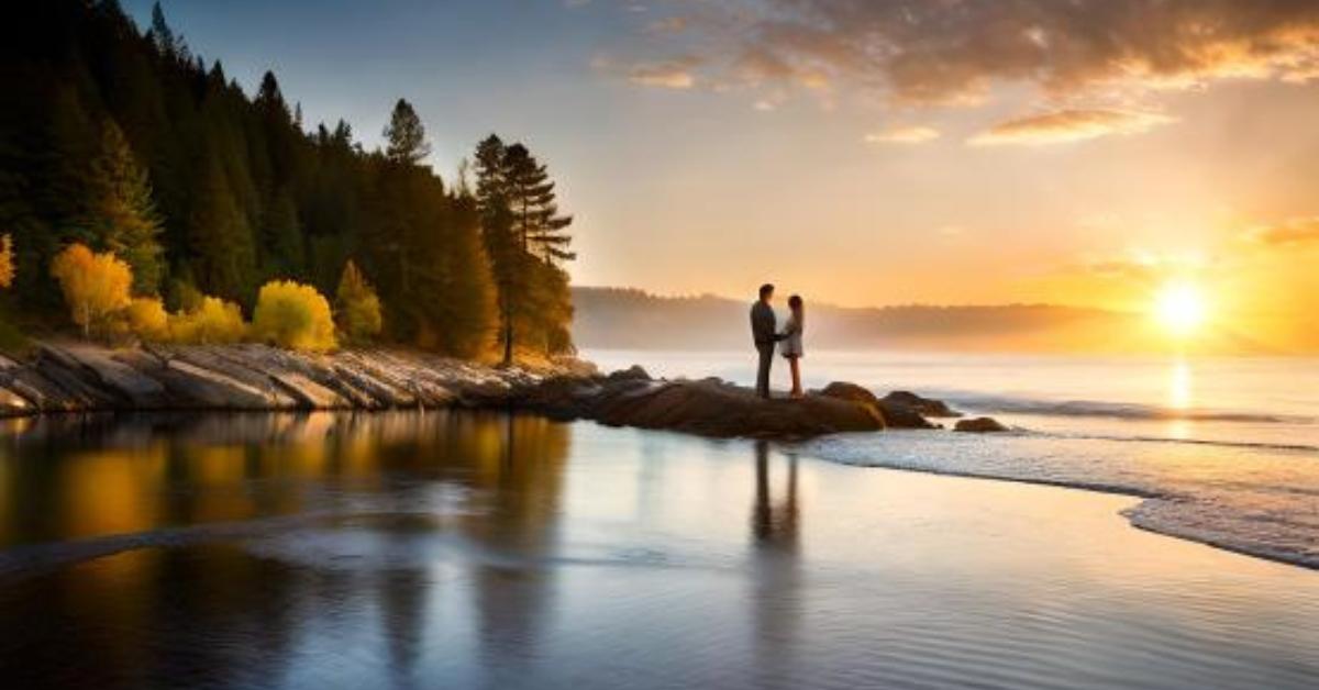Two people holding hands, standing amidst a beautiful field of blooming flowers. The sunlight casts a warm glow on their faces, reflecting a sense of hope and renewal. The image symbolizes the process of reconnecting after a relationship break, capturing the essence of growth and new beginnings.