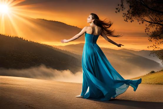 An individual breaking free from chains, representing the removal of negative influences. With determination and confidence, they step into a brighter and more positive environment, leaving behind the burdens of negativity.