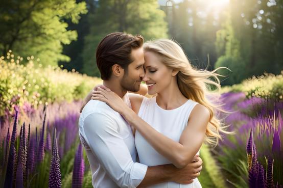 A couple embracing each other tightly, symbolizing the process of rebuilding trust in a relationship. Their expressions reflect sincerity, vulnerability and hope. The image represents a moment of reconciliation and healing, signifying the gradual restoration of trust between two individuals.