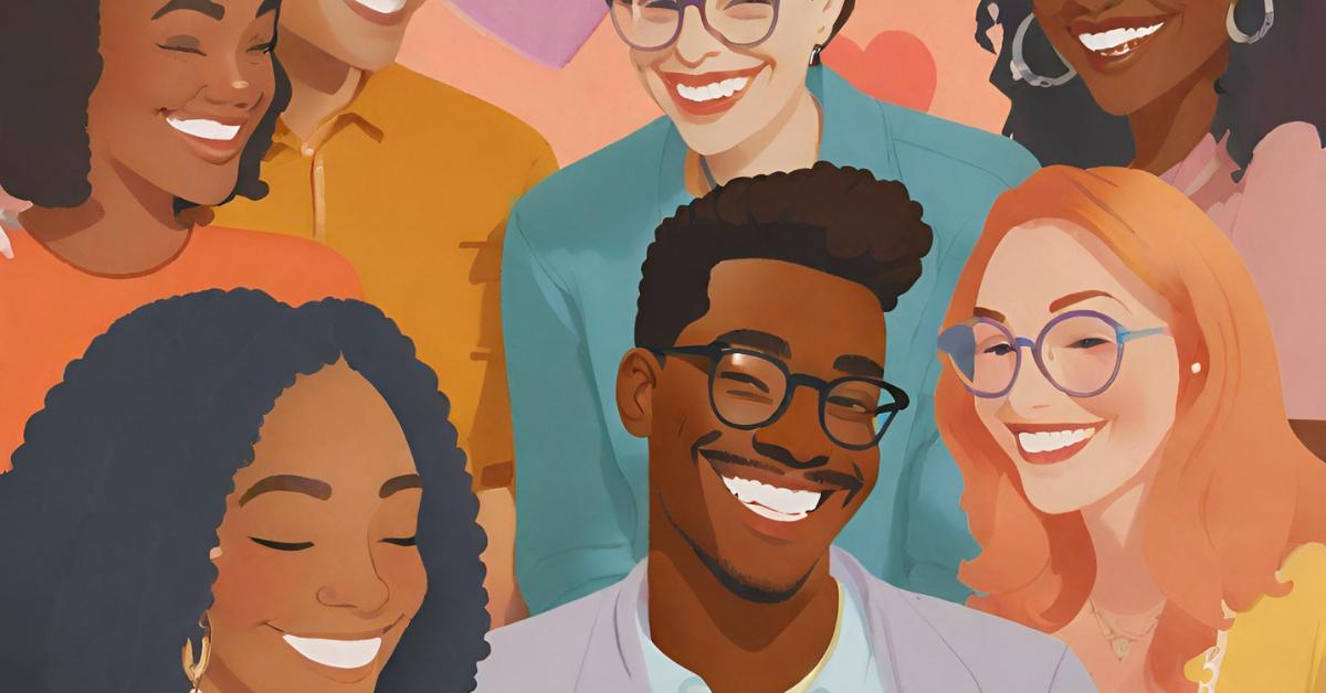 A cheerful group of individuals flashing bright smiles at the camera.